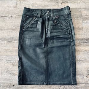 NWOT G-Star coated biker jean skirt